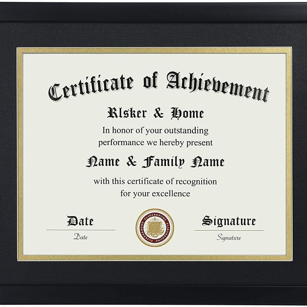 New 8.5x11 11x14 Certificate Frame - Classic Black Color Picture Frame